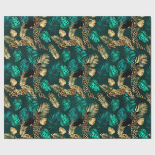 Teal en Goud Luipaard Serie Design 7  Cadeaupapier