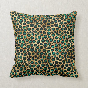 Teal en Goud Luipaard Serie Ontwerp 14 Kussen