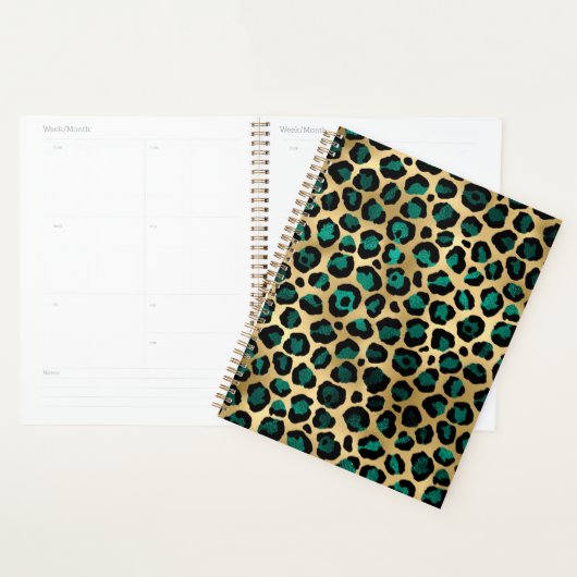 Teal en Goud Luipaard Serie Ontwerp 14 Planner (Display)