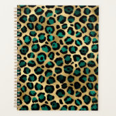 Teal en Goud Luipaard Serie Ontwerp 14 Planner (Voorkant)
