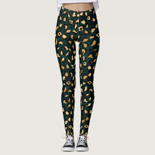 Teal en Goud Luipaard Serie Ontwerp 1 Leggings
