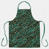 Teal en Goud Luipaard Serie Ontwerp 3 Schort (Voorkant)