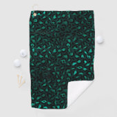 Teal en Goud Luipaard Serie Ontwerp 4 Golfhanddoek (Insitu)