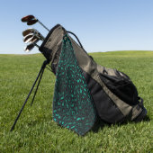 Teal en Goud Luipaard Serie Ontwerp 4 Golfhanddoek (Groen)