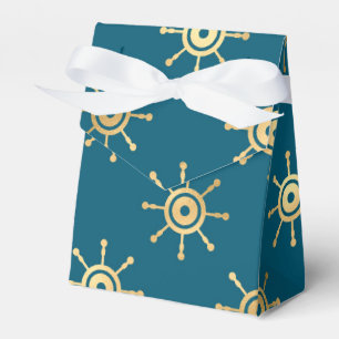 Teal en goud vintage nautisch bedankdoosjes