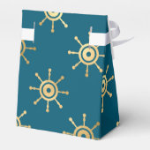 Teal en goud vintage nautisch bedankdoosjes (Achterkant)