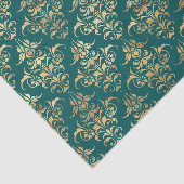 Teal en Goud Vintage Tissuepapier (Detail)