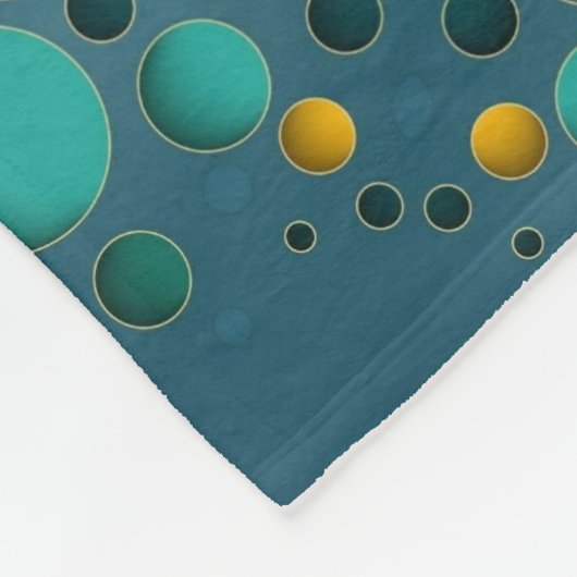 Teal En Gouden Bellen Abstracte Fleece Deken (Hoek)