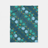 Teal En Gouden Bellen Abstracte Fleece Deken (Voorkant)