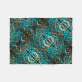 Teal En Gouden Bubble Dekbed Fleece Deken (Voorkant (Horizontaal))