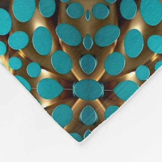 Teal En Gouden Bubble Dekbed Fleece Deken (Hoek)