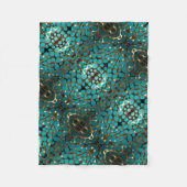 Teal En Gouden Bubble Dekbed Fleece Deken (Voorkant)