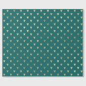 Teal en gouden hart Doodle Cadeaupapier (Vlak)