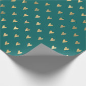 Teal en gouden hart Doodle Cadeaupapier (Hoek)