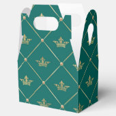 Teal en Gouden Vintage Prinses Bedankdoosjes (Geopend)