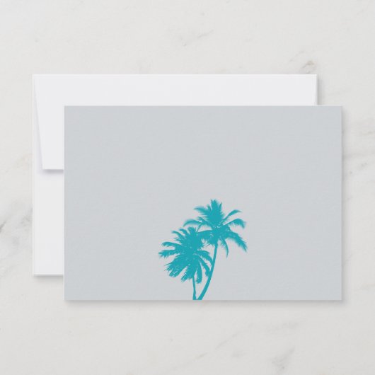 Teal en Grijs RSVP Instapkaart NAAR MEXICO (Achterkant)