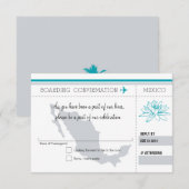 Teal en Grijs RSVP Instapkaart NAAR MEXICO (Voorkant / Achterkant)