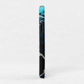 Teal en namaak zilver glitters marmer agaat Case-Mate iPhone case (Achterkant/rechts)