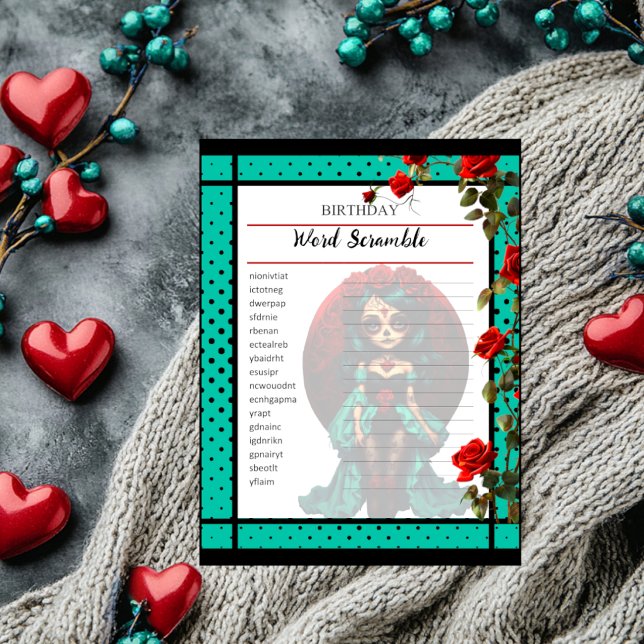 Teal en Rode Rozen Suiker Schedels Spel (Creator heeft geüpload)