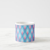 Teal en roze bloembladpatroon espresso kop (Voorkant)