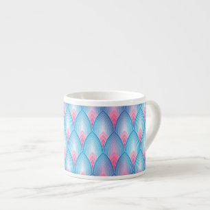 Teal en roze bloembladpatroon espresso kop