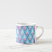 Teal en roze bloembladpatroon espresso kop (Rechts)