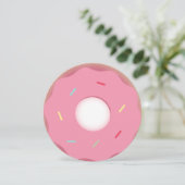Teal en Roze Donut Strooimix Rond Kaart (Staand voorkant)