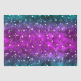 Teal en Roze Ombre Glitter Hemels Patroon Tissuepapier
