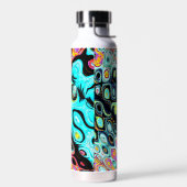 Teal en Roze Rimpels Waterfles (Links)