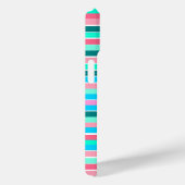 Teal en Roze Strepen Case-Mate iPhone Case (Achterkant / Rechts)