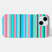 Teal en Roze Strepen Case-Mate iPhone Case (Achterkant (horizontaal))