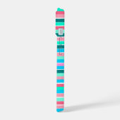 Teal en Roze Strepen iPhone 15 Case (Linkerkant)