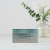 Teal en Taupe gestreepte visitekaartje (Staand voorkant)