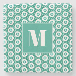 Teal en Turquoise Beginsteen Onderzetter