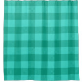 Teal en turquoise geruit ontwerp  douchegordijn (Voorkant)