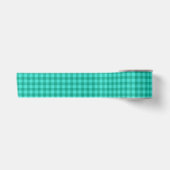Teal en turquoise geruite plaid ontwerp satijnen lint (Voorkant)