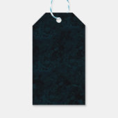 Teal en Zilver Glitter Marmer Agate Verjaardag Cadeaulabel (Achterkant)