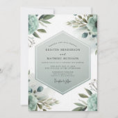 Teal Ethereal Bloom Wedding Kaart (Voorkant)