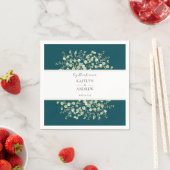 Teal Eucalyptus Samen Voor Altijd Trouwlabels  Servet (Insitu)
