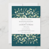 Teal Eucalyptus Wedding Kaart (Voorkant)