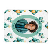 Teal Faux Gold Balloons Pattern Photo Magneet (Horizontaal)