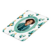 Teal Faux Gold Balloons Pattern Photo Magneet (Linkerzijde)