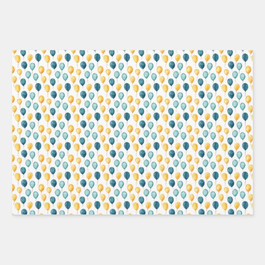 Teal Faux Gold Pattern Inpakpapier Vel (Voorkant)