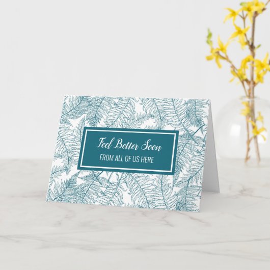 Teal Ferns Get Well Soon From Group Kaart (Gele Bloem)
