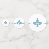 Teal Fleur de Lis Bruiloftsshower Tafelconfetti Confetti (Voorkanten)