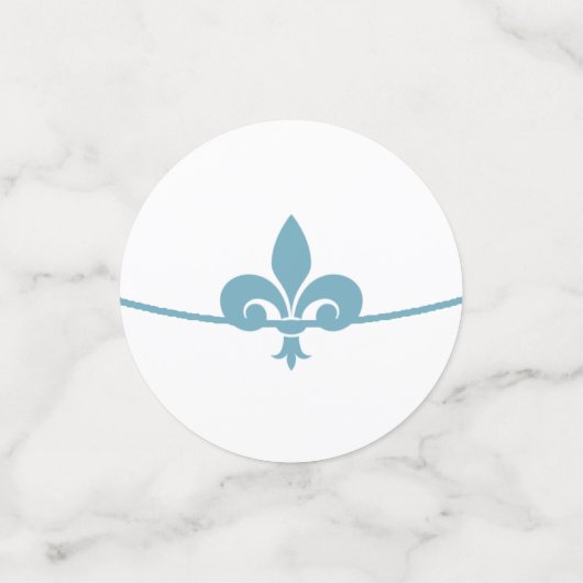 Teal Fleur de Lis Bruiloftsshower Tafelconfetti Confetti (Kleine voorkant)
