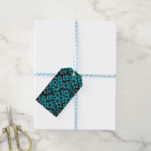 Teal Floral Gift Tags Cadeaulabel (Met Touw)