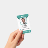 Teal Foto ID QR Code Medewerker Bedrijf Badge (Handheld)
