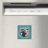 Teal Foto Moderne Script Sla de Datum Op Magneet (Insitu (Vaatwasser))