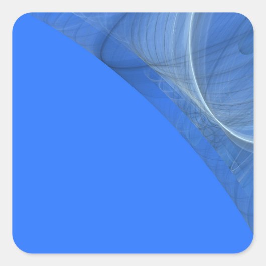 Teal Fractal Achtergrond Vierkante Sticker (Voorkant)